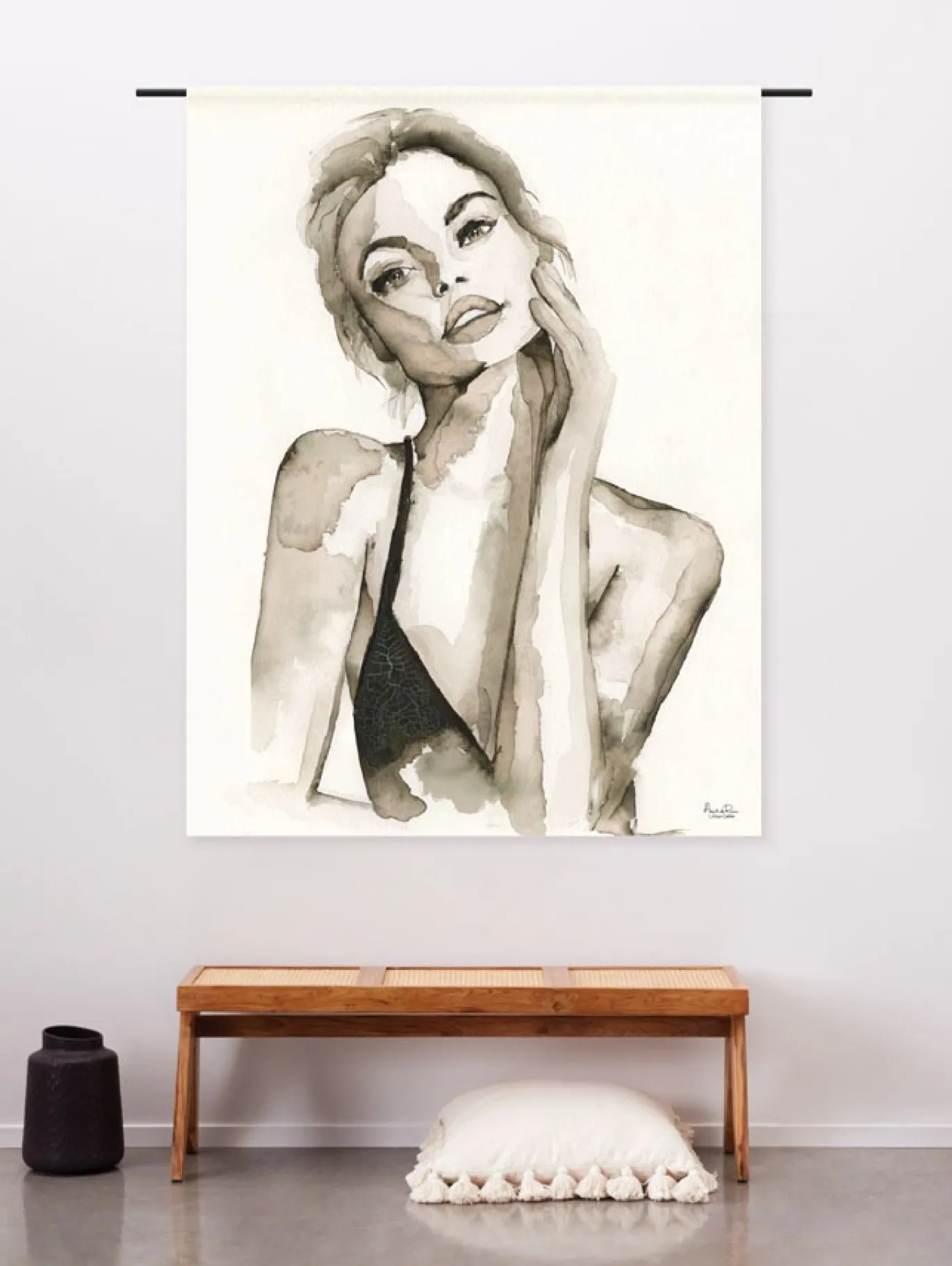 Urban Cotton Wandkleed A woman's Face Small 80x110cm