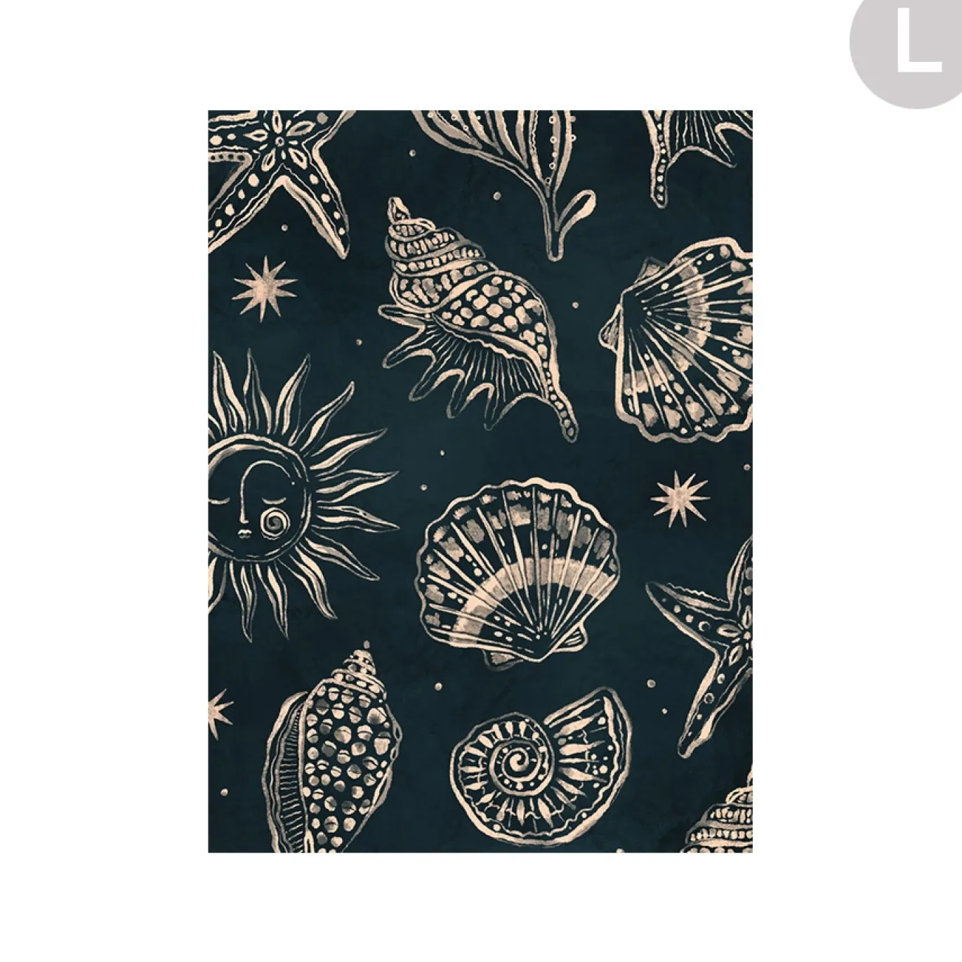Urban Cotton Wandkleed Seashells Midnight Large
