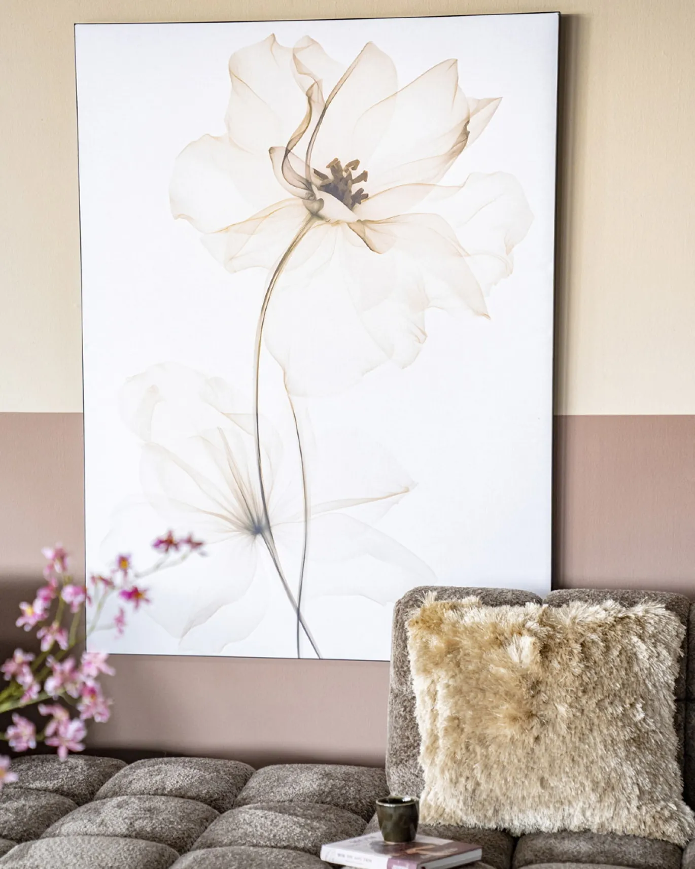 Urban Cotton Wandkleed White Flowers Large 145x190cm