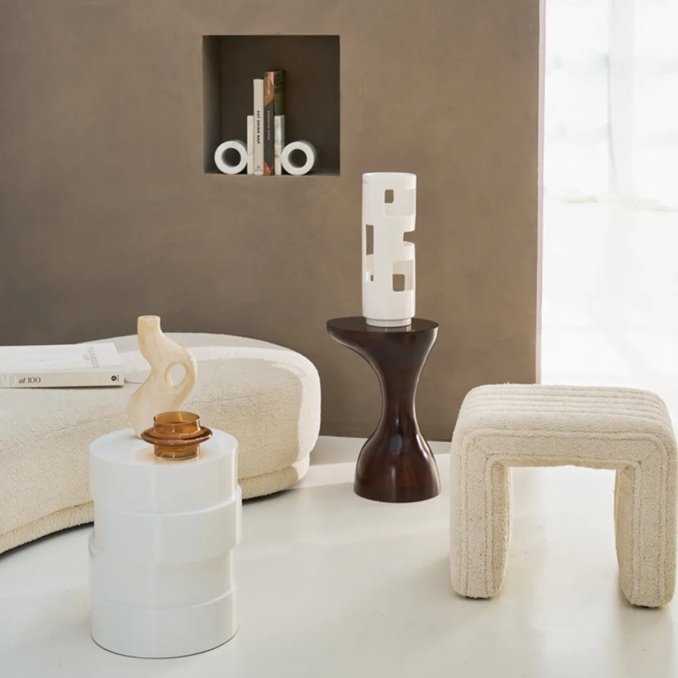 Urban Nature Culture Poef Lyne Off White