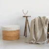 Urban Nature Culture Poef Rattan And Sherpa Naturel