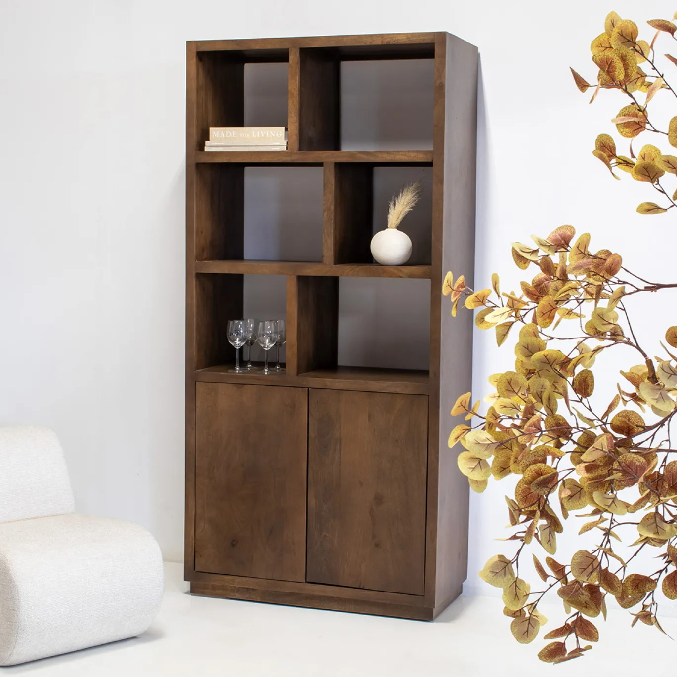 Vakkenkast Luxurious Walnoot 100cm - Giga Meubel