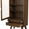 Vitrinekast Annie Eikenfineer Smoke 145cm - Giga Living