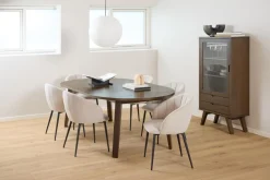Vitrinekast Annie Eikenfineer Smoke 145cm - Giga Living