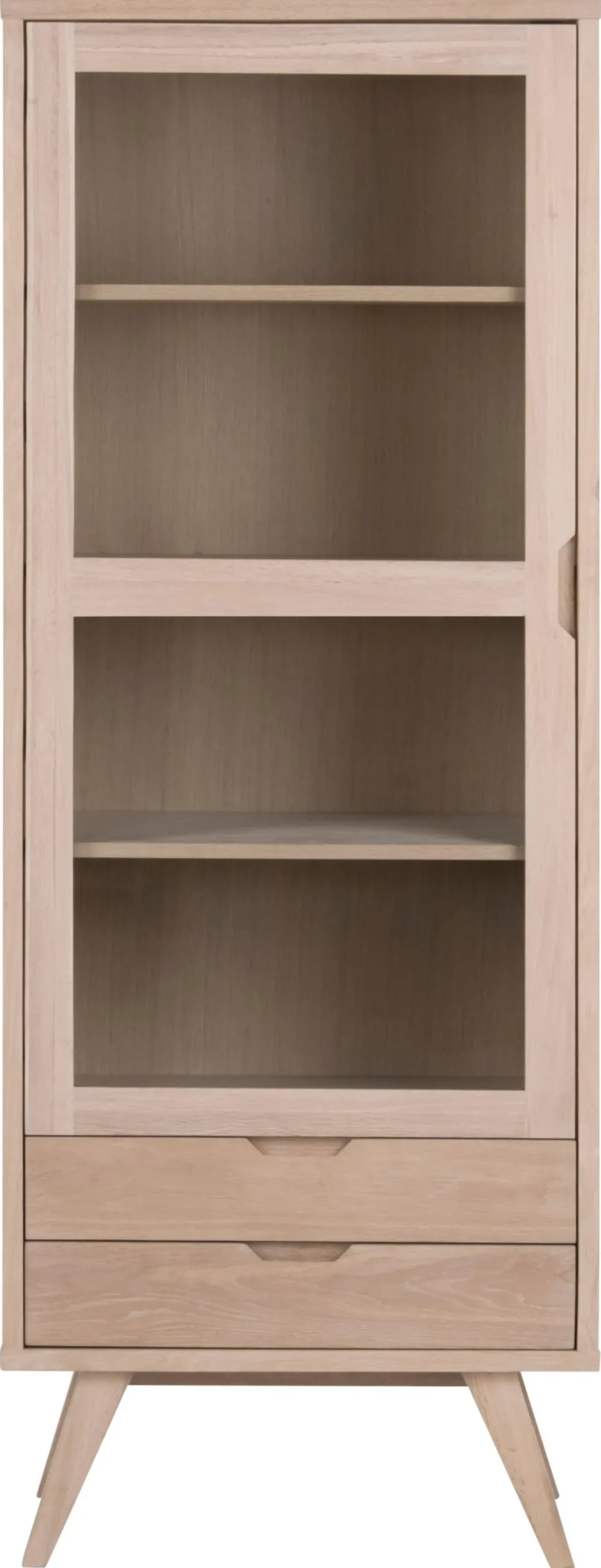 Vitrinekast Annie Eikenfineer Wit 190cm - Giga Living