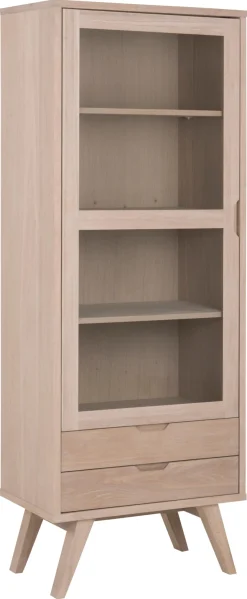 Vitrinekast Annie Eikenfineer Wit 190cm - Giga Living