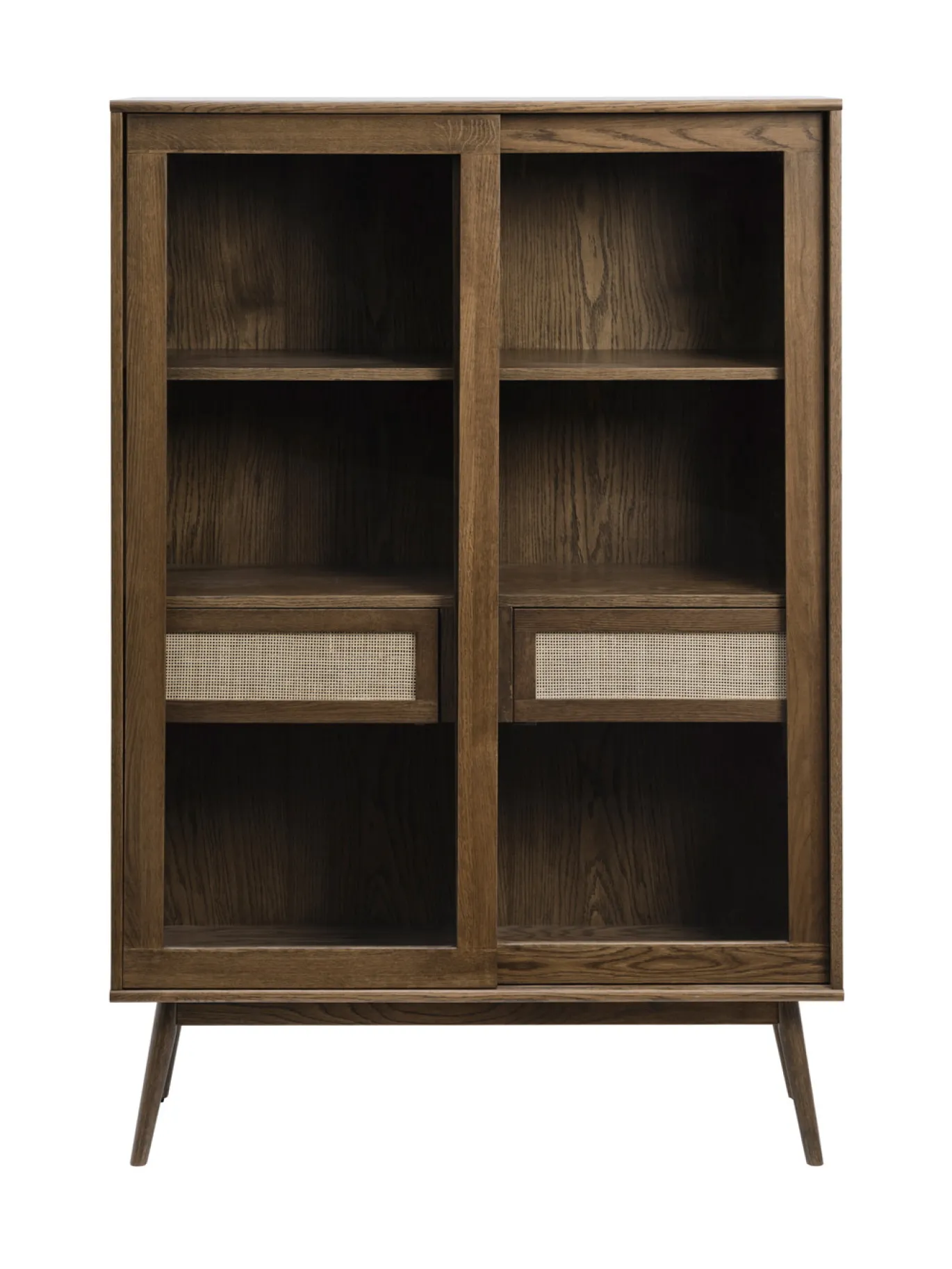 Vitrinekast Barrali Smoked Eiken 160cm - Giga Living