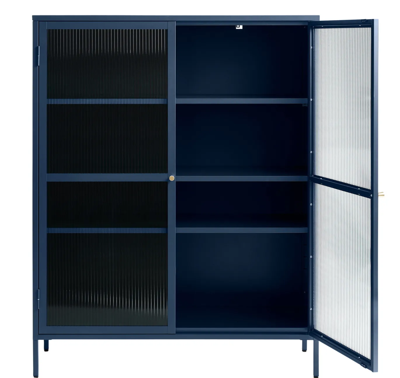 Vitrinekast Bronco Blauw H140 cm - Giga Living