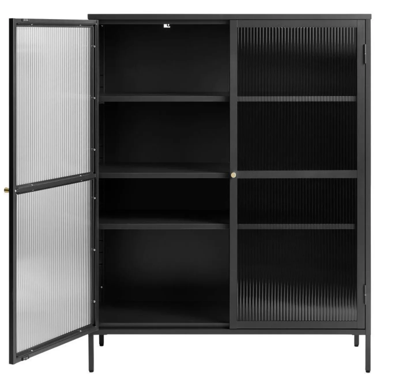 Vitrinekast Bronco Zwart H140 cm - Giga Living