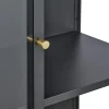 Vitrinekast Carmel Hoog Zwart Metaal 160cm - Giga Living