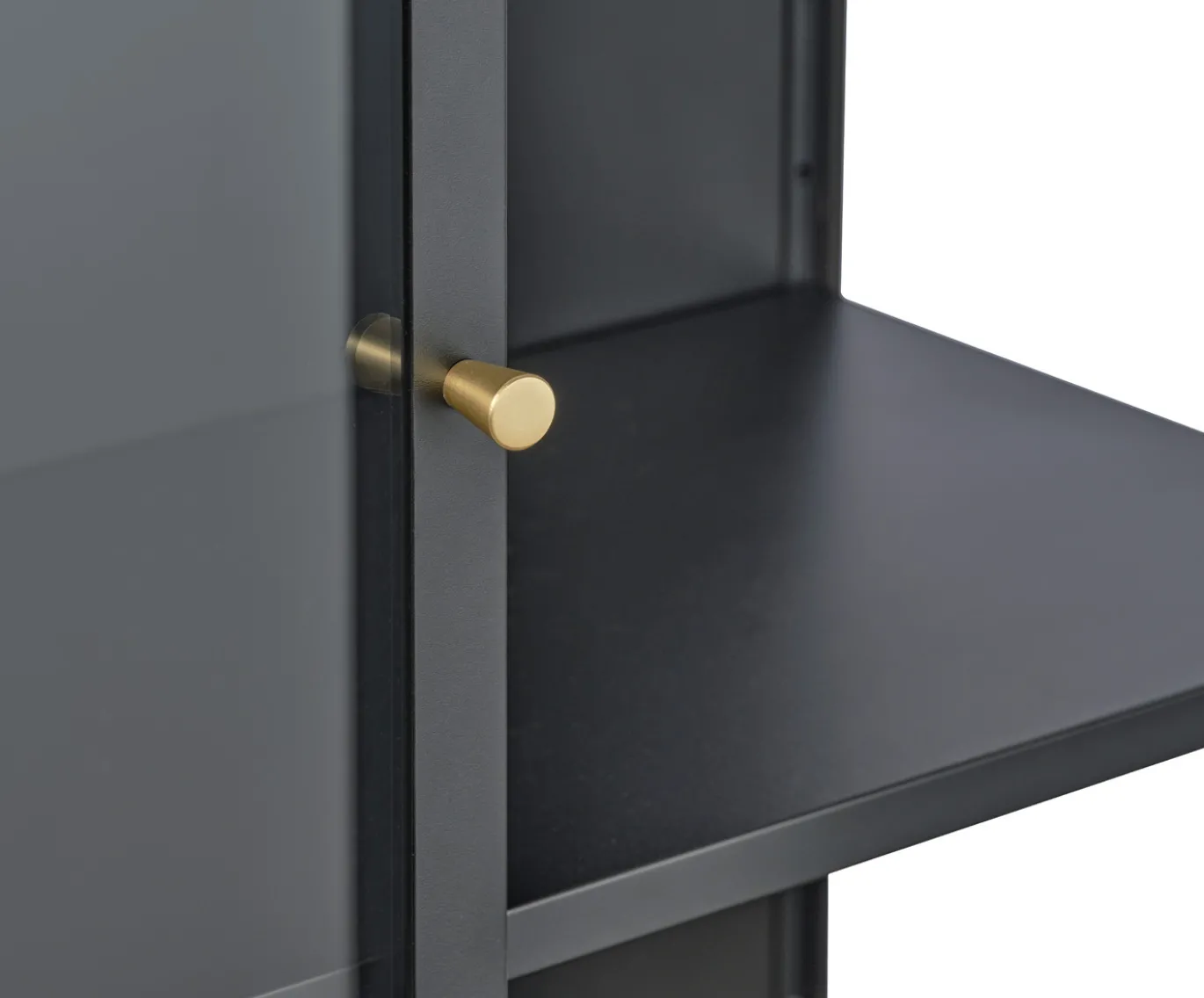 Vitrinekast Carmel Hoog Zwart Metaal 160cm - Giga Living