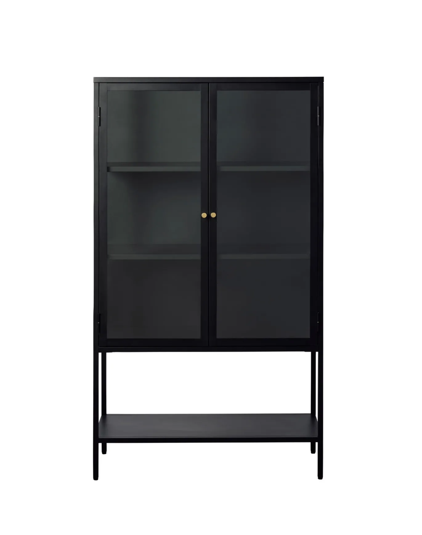 Vitrinekast Carmel Hoog Zwart Metaal 160cm - Giga Living