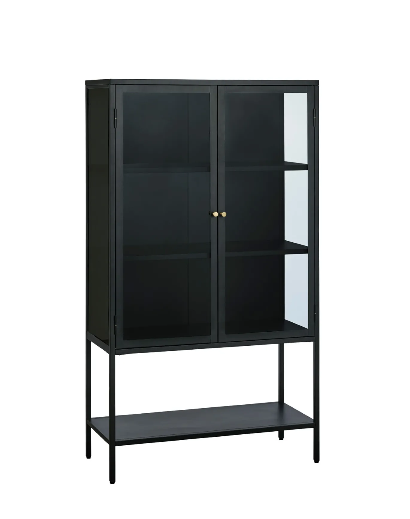 Vitrinekast Carmel Hoog Zwart Metaal 160cm - Giga Living