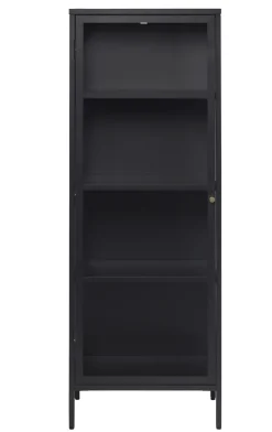 Vitrinekast Carmel Zwart H160 cm - Giga Living