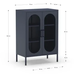 Vitrinekast Diora 2d Blauw - Giga Meubel