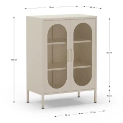 Vitrinekast Diora 2d Crème - Giga Meubel