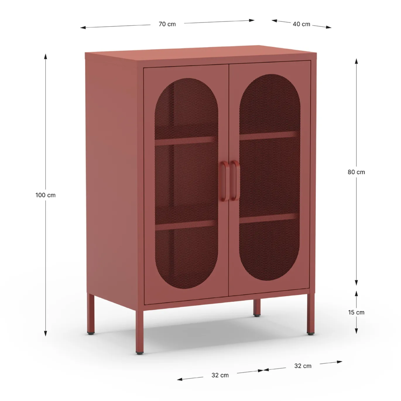 Vitrinekast Diora 2d Terracotta - Giga Meubel