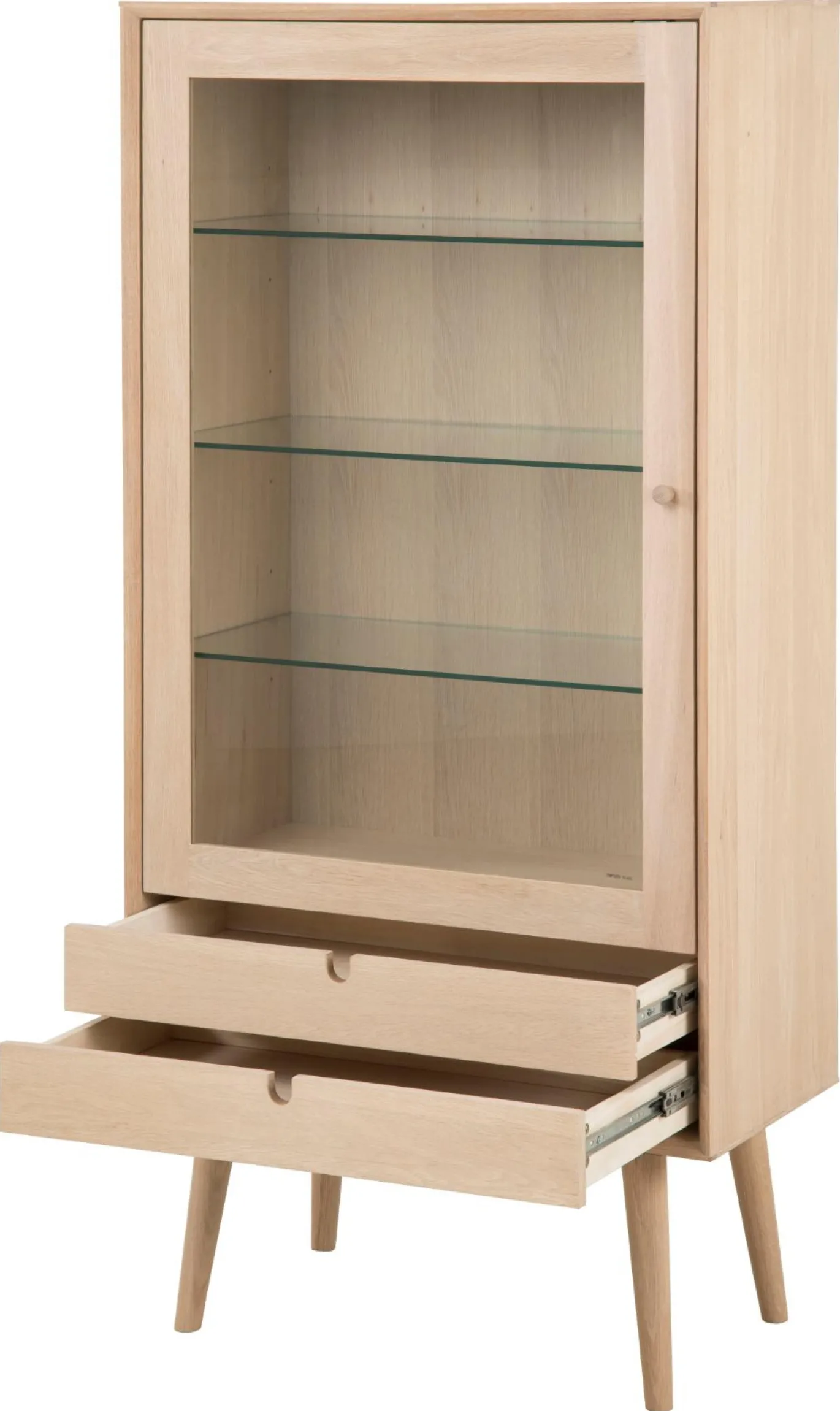 Vitrinekast Dysta Eikenfineer Wit 143cm - Giga Living