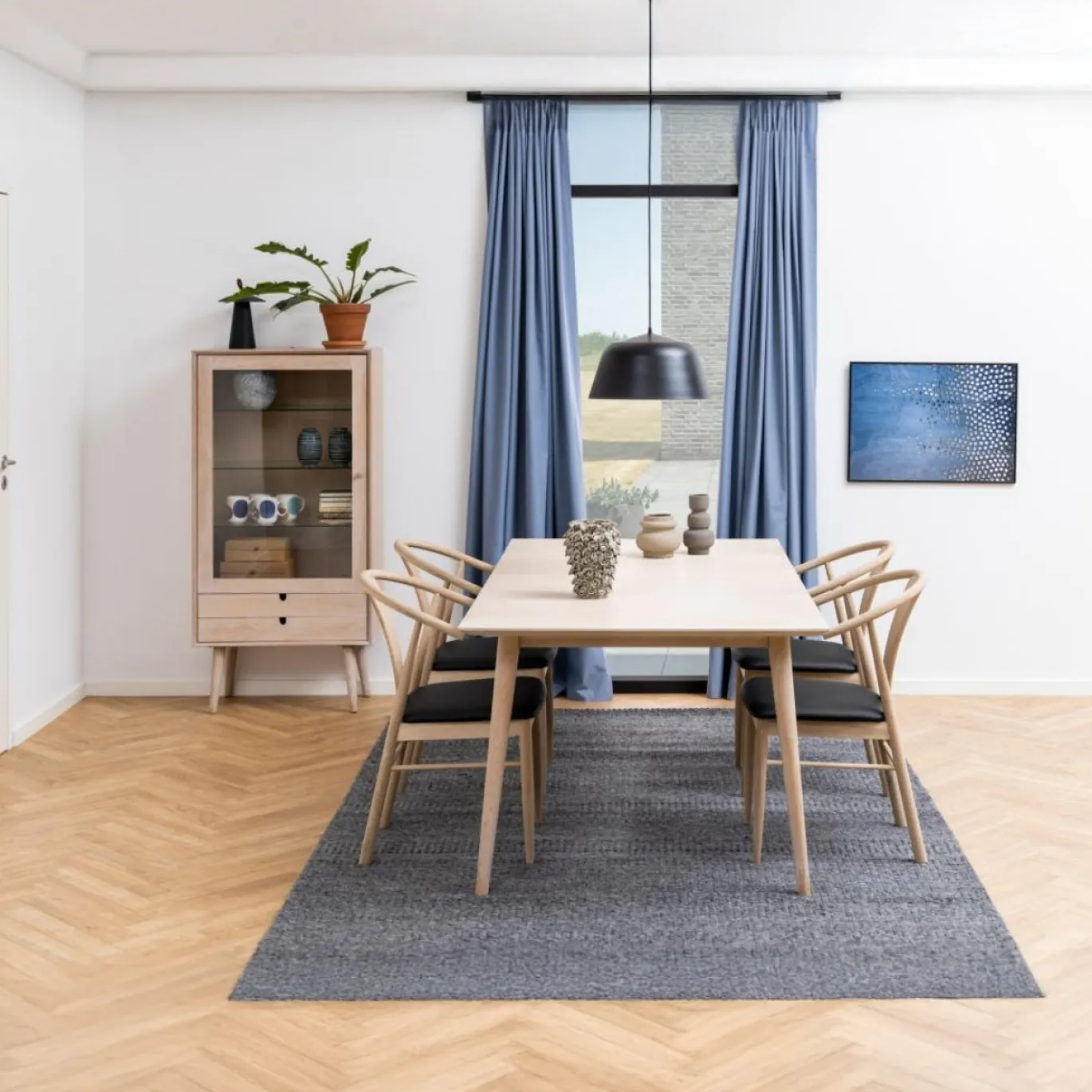Vitrinekast Dysta Eikenfineer Wit 143cm - Giga Living