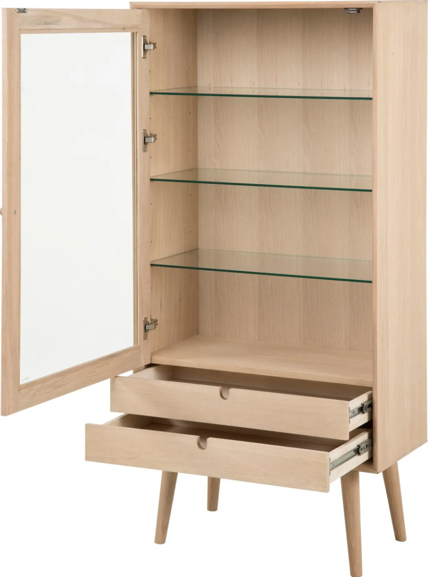 Vitrinekast Dysta Eikenfineer Wit 143cm - Giga Living