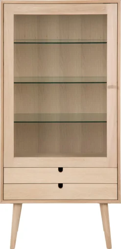 Vitrinekast Dysta Eikenfineer Wit 143cm - Giga Living