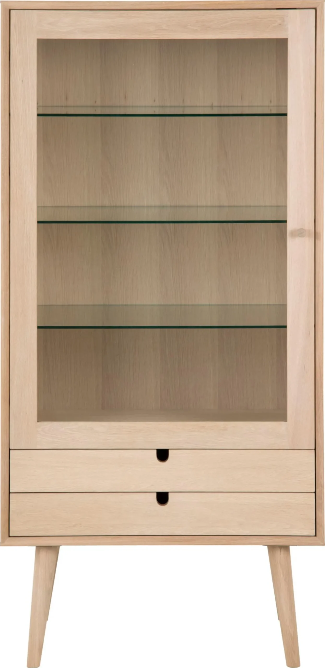Vitrinekast Dysta Eikenfineer Wit 143cm - Giga Living