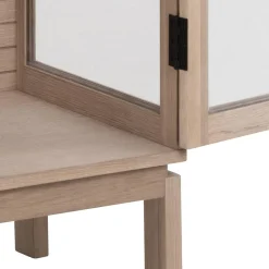 Vitrinekast Klevik Eikenfineer Wit 180cm - Giga Living