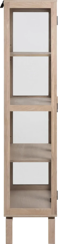 Vitrinekast Klevik Eikenfineer Wit 180cm - Giga Living