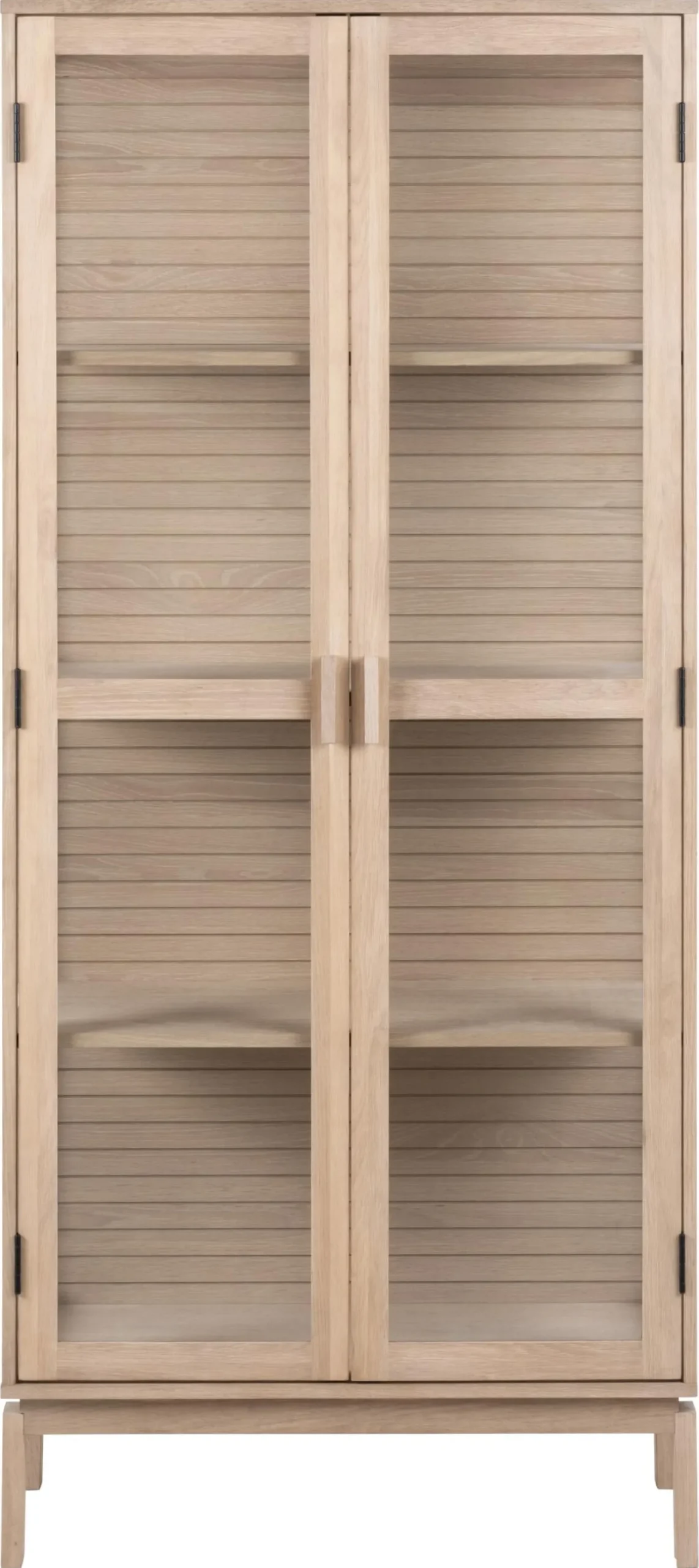 Vitrinekast Klevik Eikenfineer Wit 180cm - Giga Living