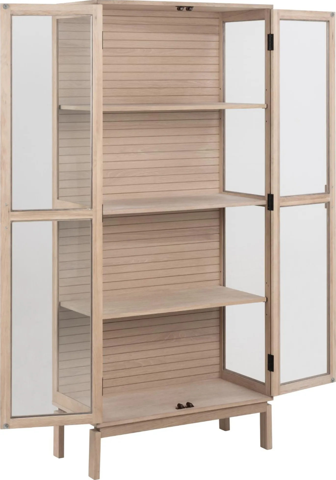 Vitrinekast Klevik Eikenfineer Wit 180cm - Giga Living