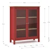 Vitrinekast Misti 2d Burgundy/eiken - Giga Meubel