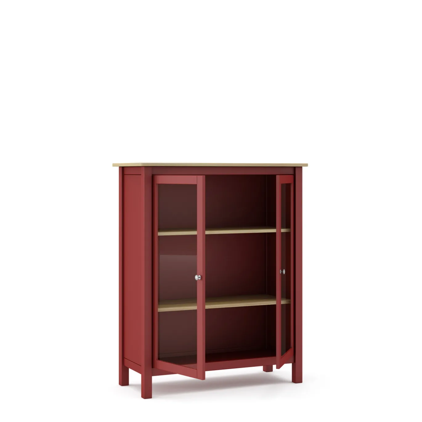 Vitrinekast Misti 2d Burgundy/eiken - Giga Meubel