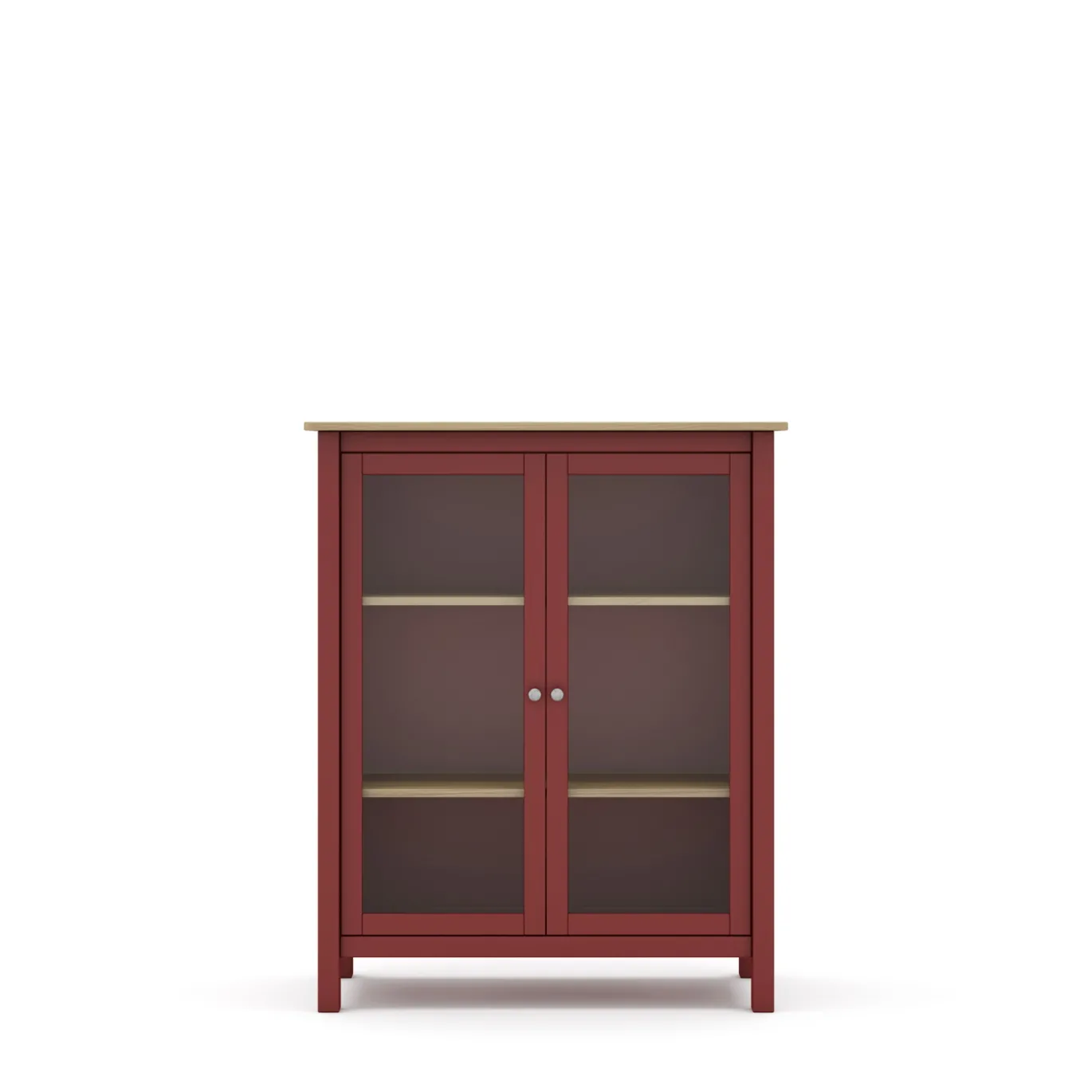 Vitrinekast Misti 2d Burgundy/eiken - Giga Meubel