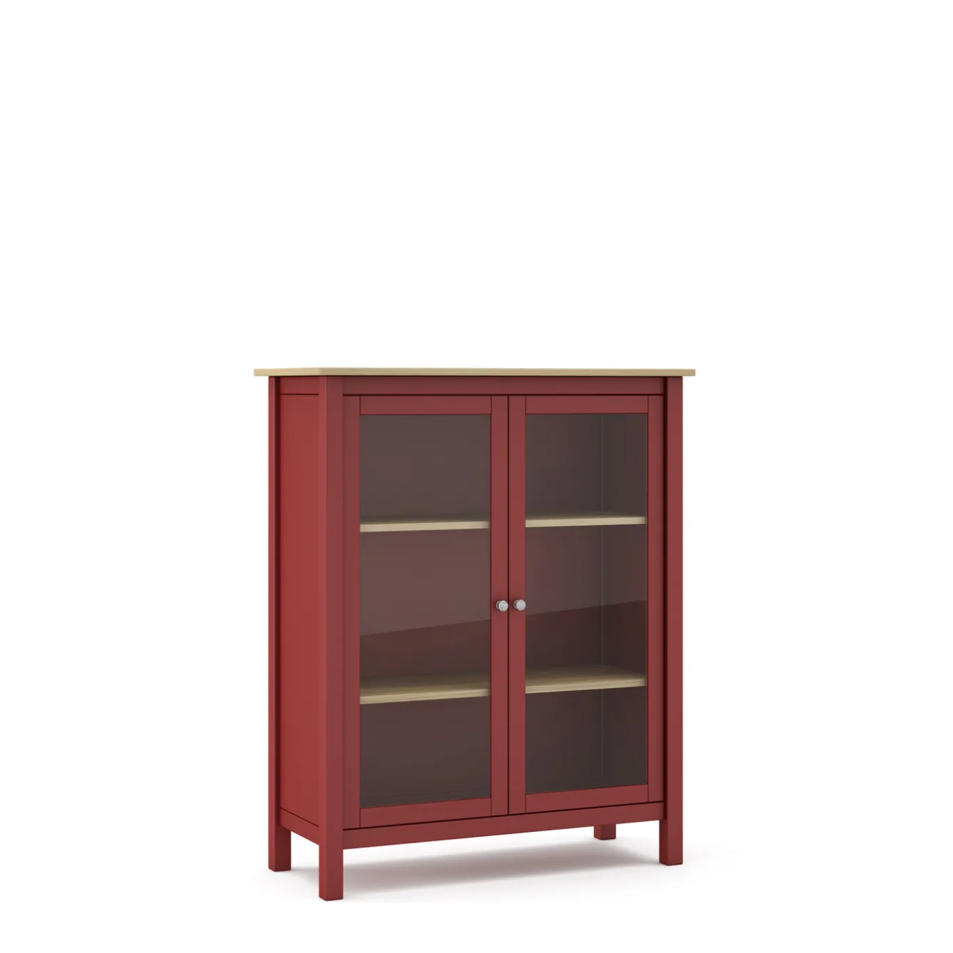 Vitrinekast Misti 2d Burgundy/eiken - Giga Meubel