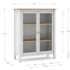Vitrinekast Misti 2d Wit/eiken - Giga Meubel