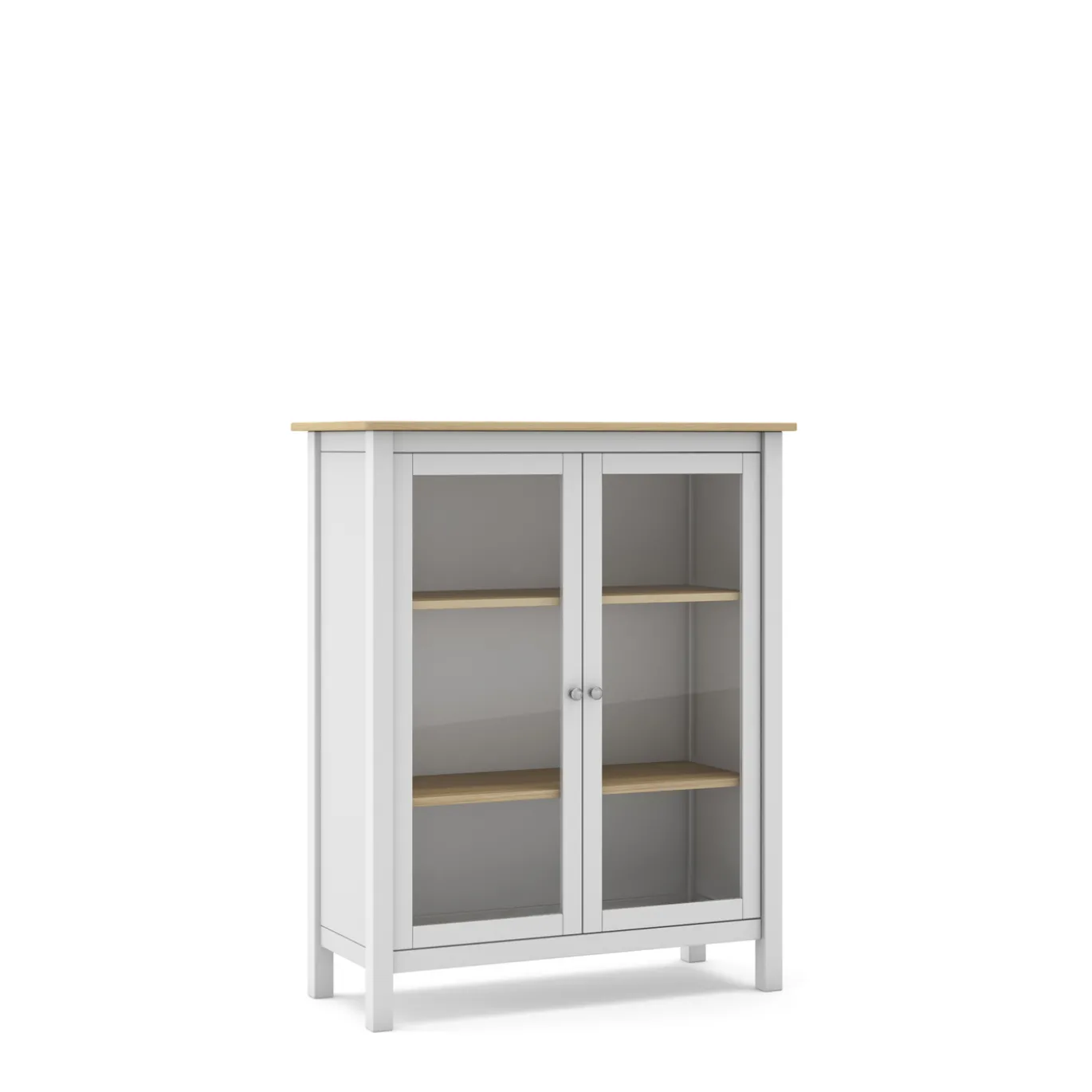 Vitrinekast Misti 2d Wit/eiken - Giga Meubel