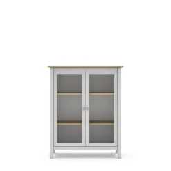 Vitrinekast Misti 2d Wit/eiken - Giga Meubel