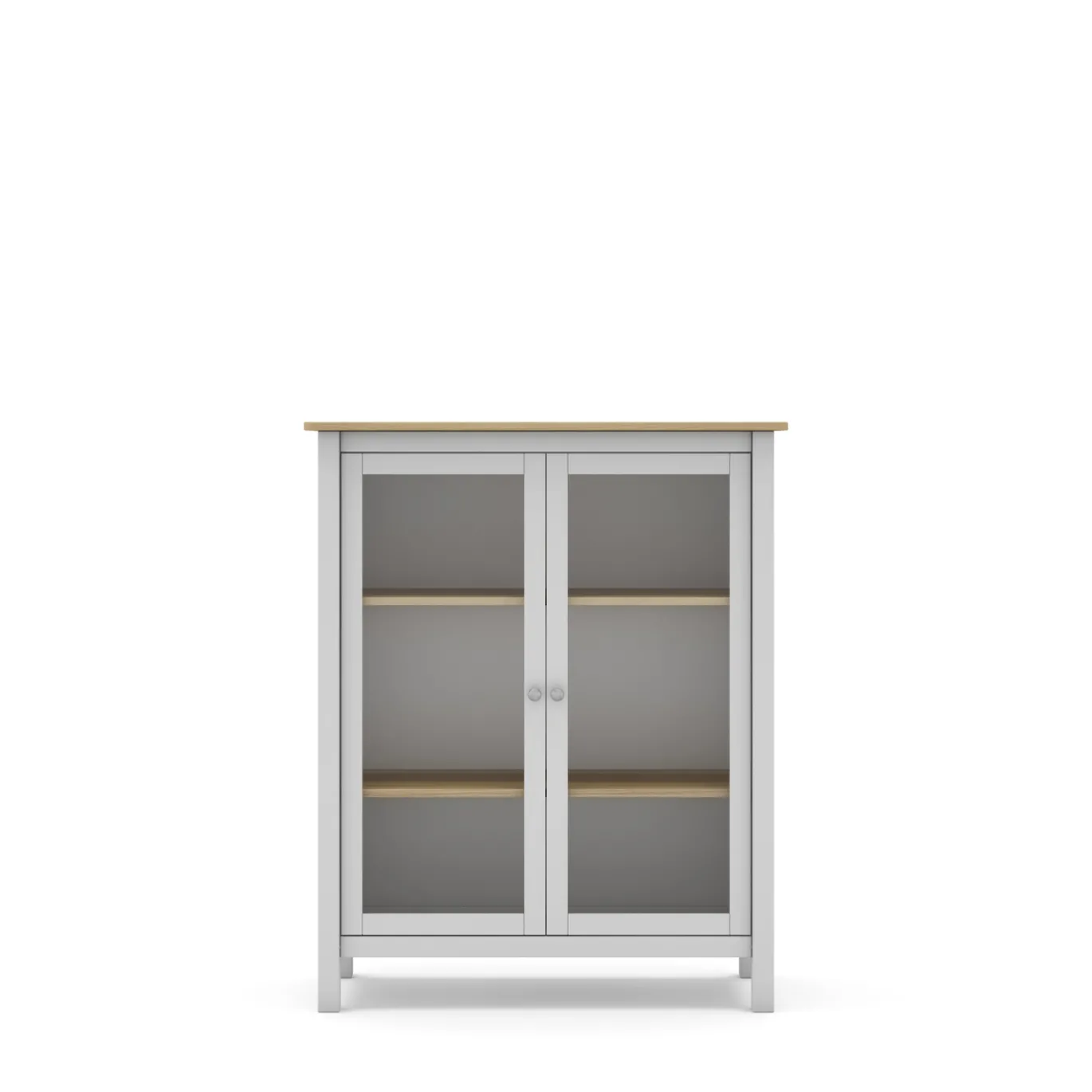 Vitrinekast Misti 2d Wit/eiken - Giga Meubel