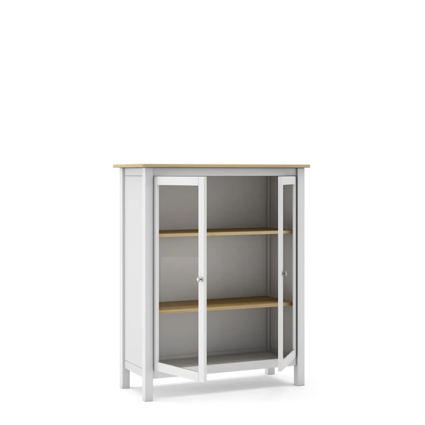 Vitrinekast Misti 2d Wit/eiken - Giga Meubel