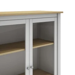 Vitrinekast Misti 2d Wit/eiken - Giga Meubel