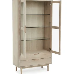 Vitrinekast Nyborg Eiken 190cm - Giga Meubel