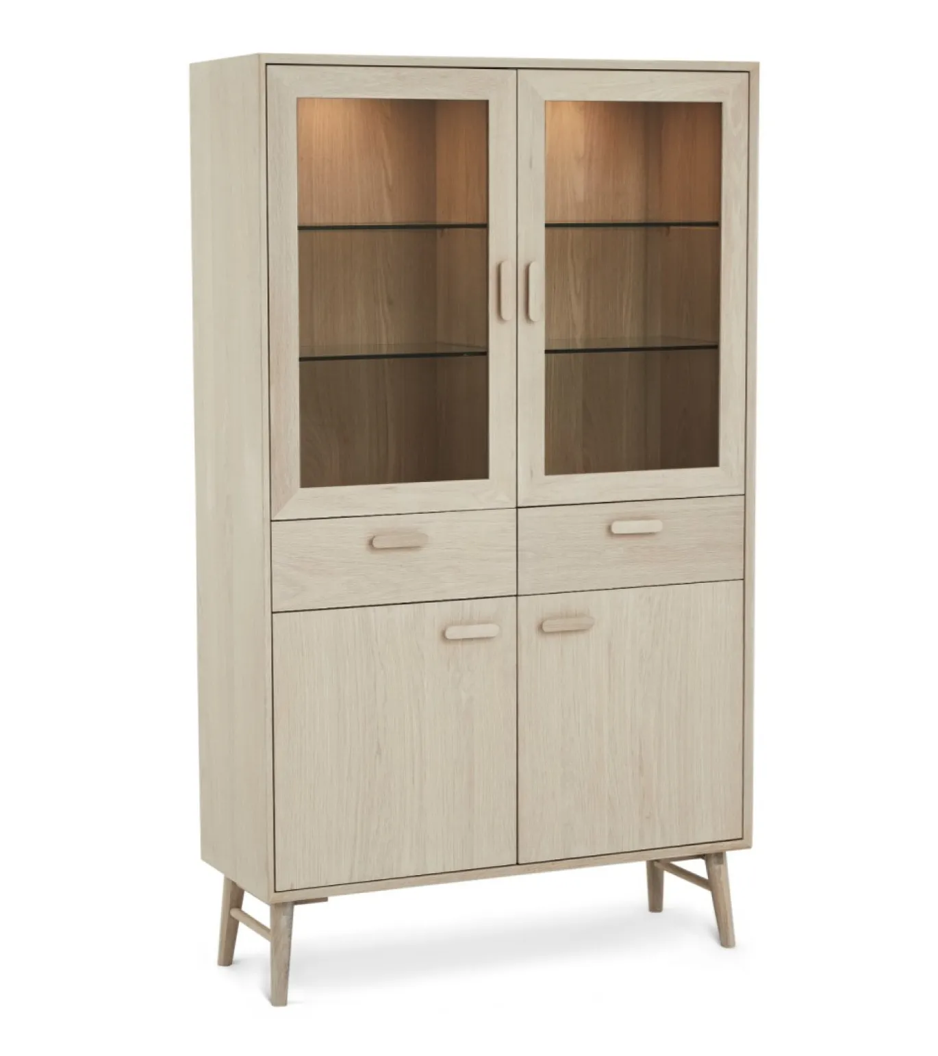 Vitrinekast Porto Naturel Eiken - Giga Meubel