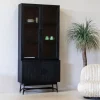 Vitrinekast Romee Zwart 100cm - Giga Meubel