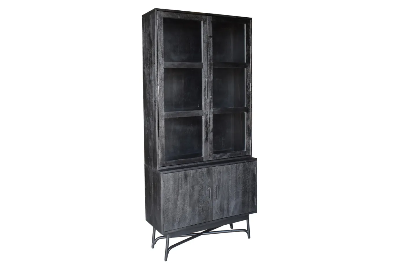Vitrinekast Romee Zwart 100cm - Giga Meubel