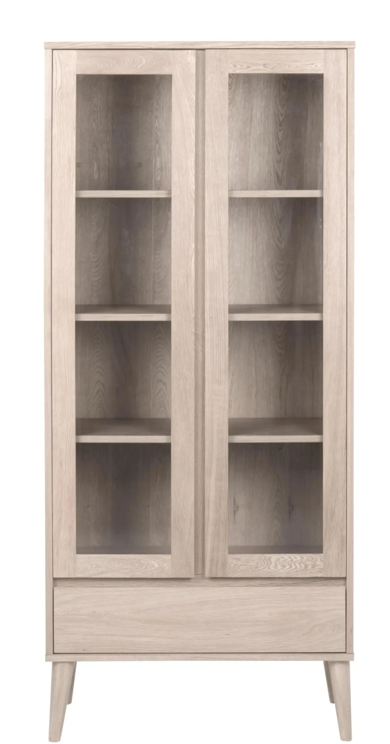 Vitrinekast Rosta Eikenfineer Wit 178cm - Giga Living