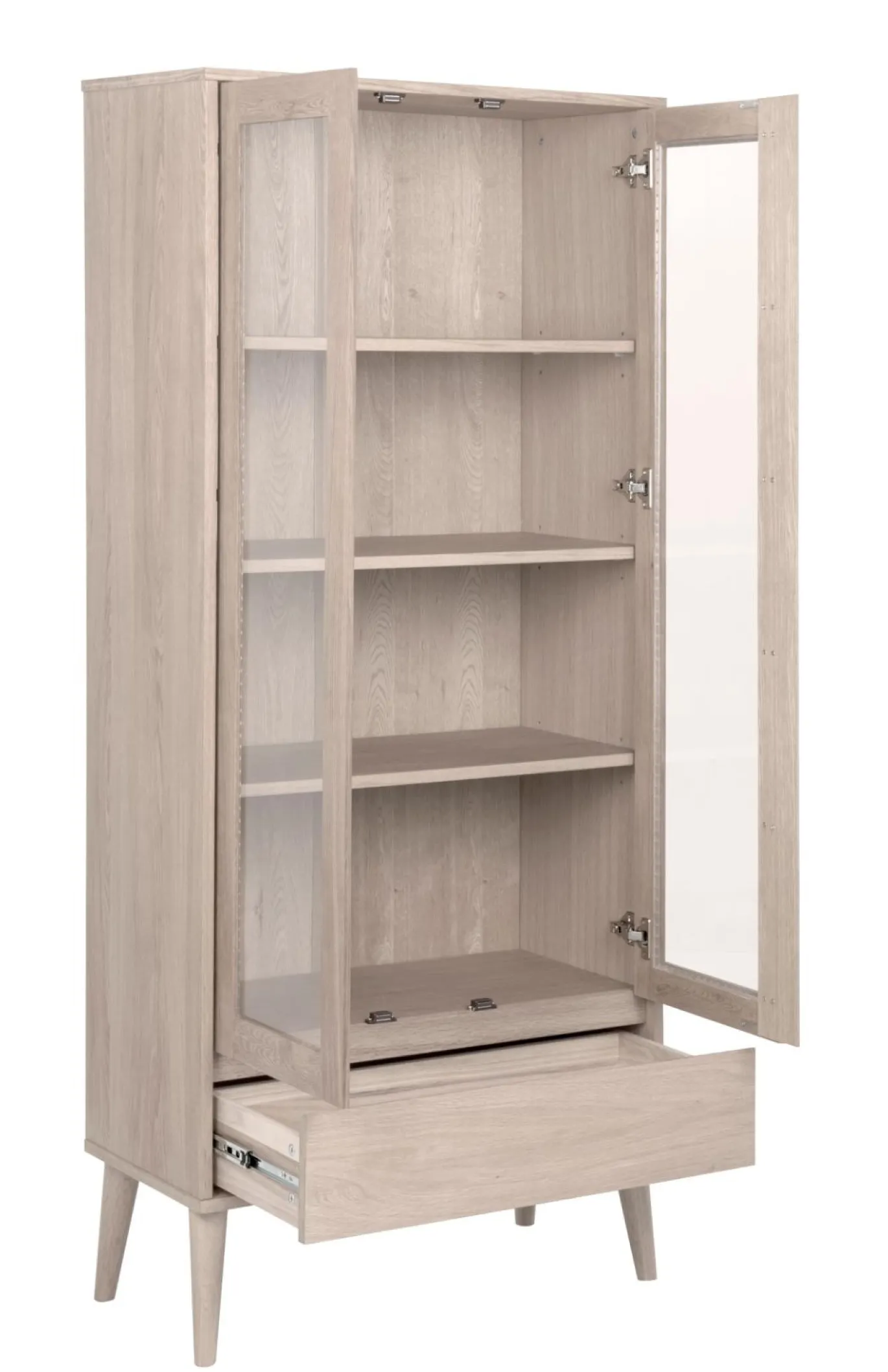 Vitrinekast Rosta Eikenfineer Wit 178cm - Giga Living