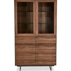 Vitrinekast Tokyo Walnoot 190cm - Giga Meubel