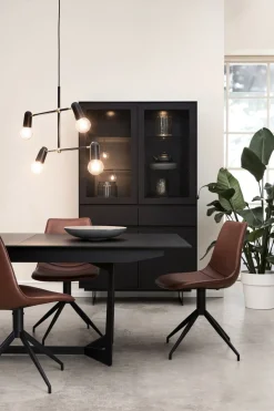 Vitrinekast Tokyo Zwart 190cm - Giga Meubel