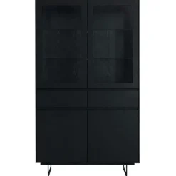 Vitrinekast Tokyo Zwart 190cm - Giga Meubel