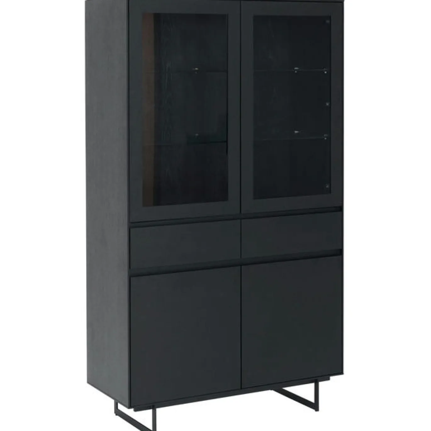 Vitrinekast Tokyo Zwart 190cm - Giga Meubel